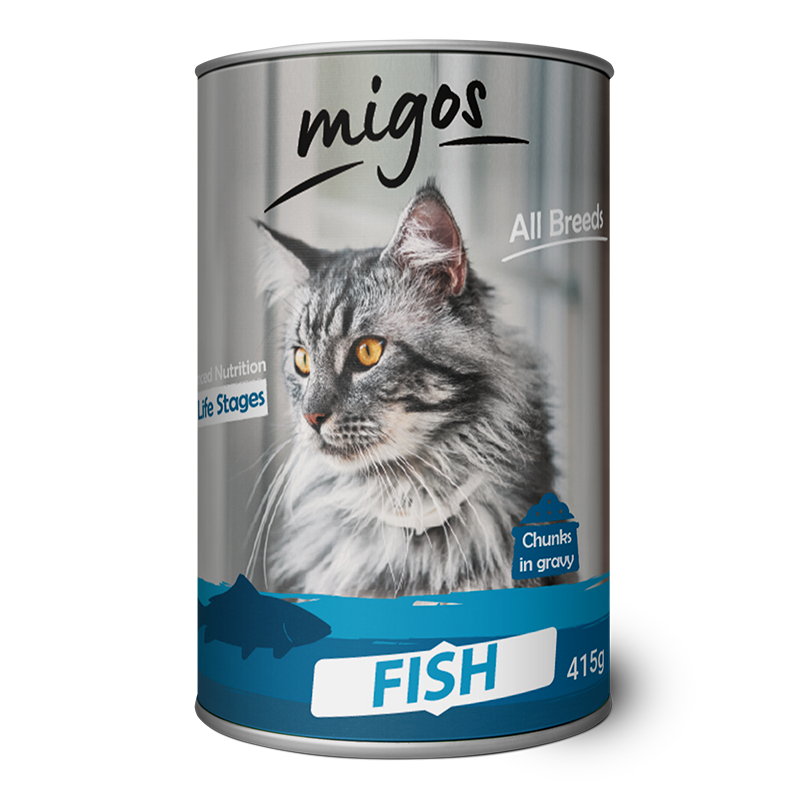 Migos Cat Fish dla kotów dorosłych 415g x 24 - archiwum Arena.pl